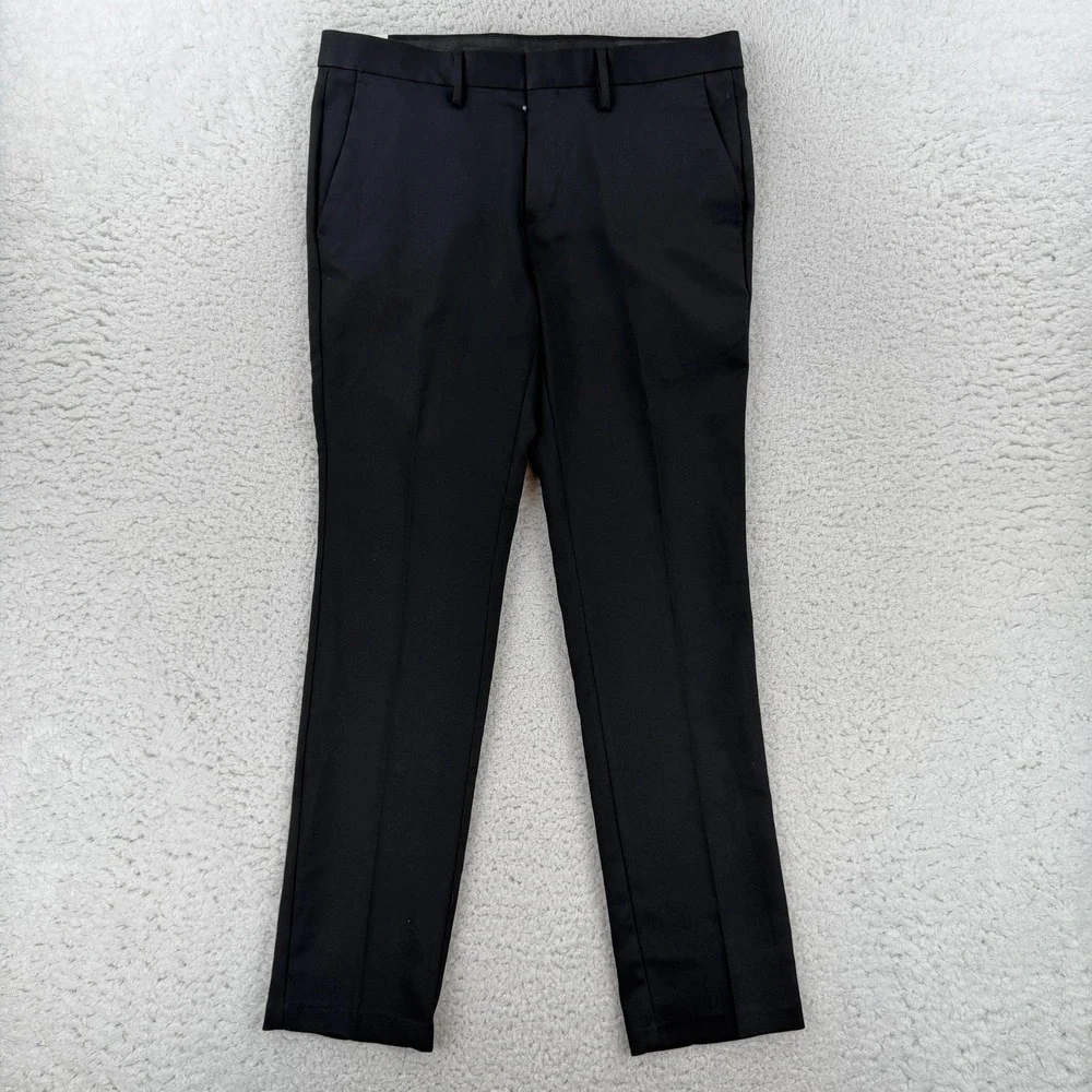 Louis Raphael Stretch Dress Pants Mens 34x32 Black Slim Fit Microfiber NWT